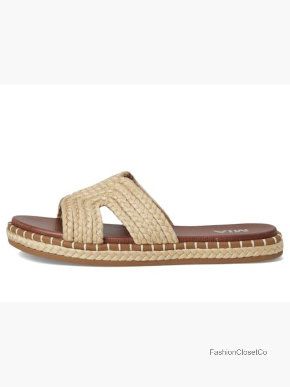 Faux Leather Braided Slide Sandals - Casual Comfort - Picture 4 of 7